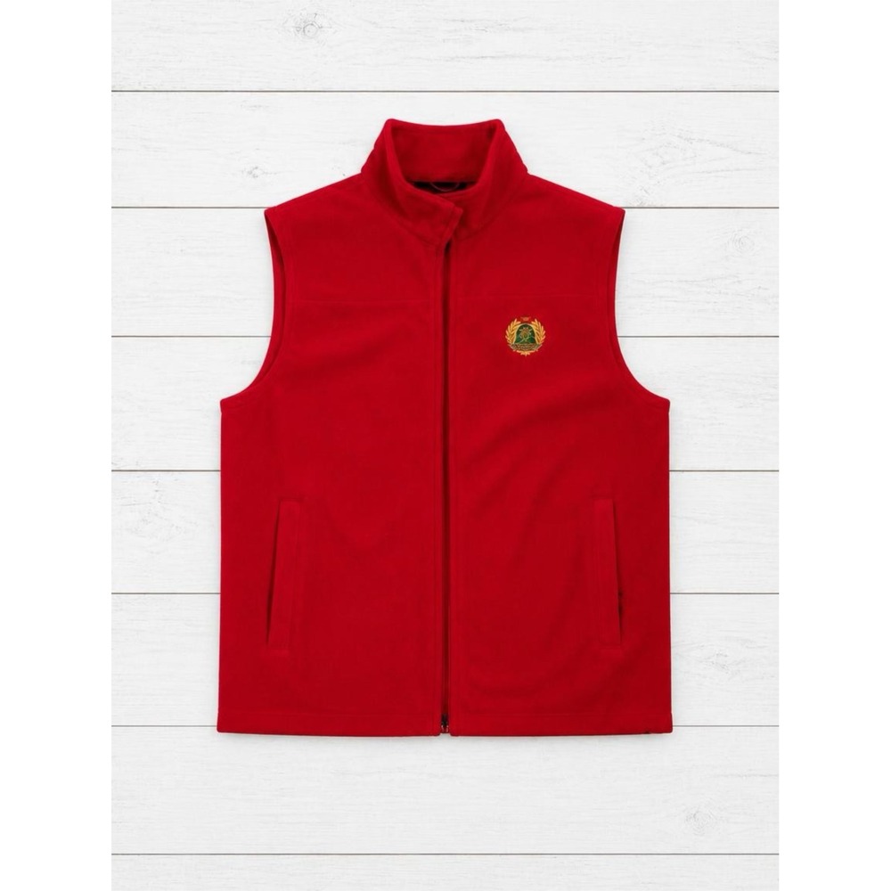 Vintage Polo Golf Ralph Lauren Fleece Vest Red Embroidered Crest Mens Large 90s